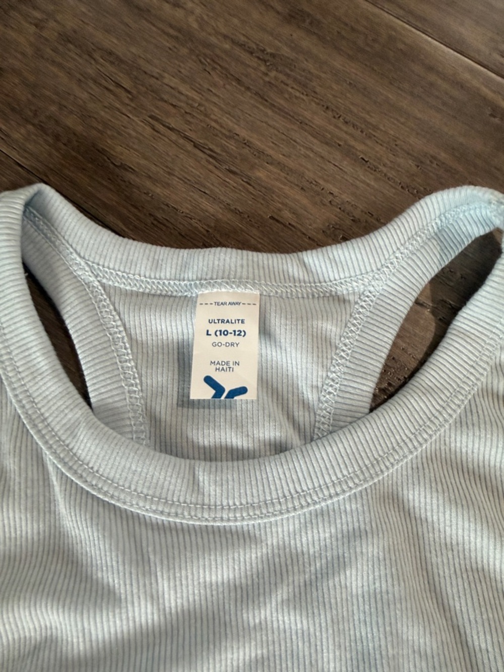 Old Navy Pale Blue Ribbed Racerback Tank Top - Picture 2 of 4